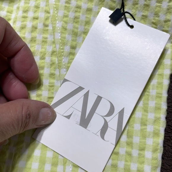 NWT ZARA Corset top with a sweetheart neckline and wide straps. lime zip.SIZE S - Picture 11 of 17